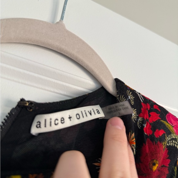 Alice + Olivia Delora Floral Print Stretch Jersey Dress midi - Picture 3 of 4